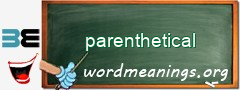 WordMeaning blackboard for parenthetical